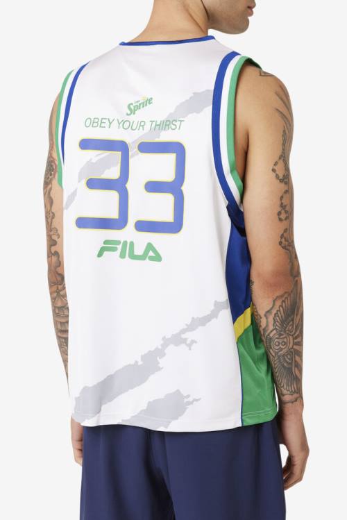 Fila Grant Hill X Sprite Tank Majice Moški Bela / Modra | Fila829DV