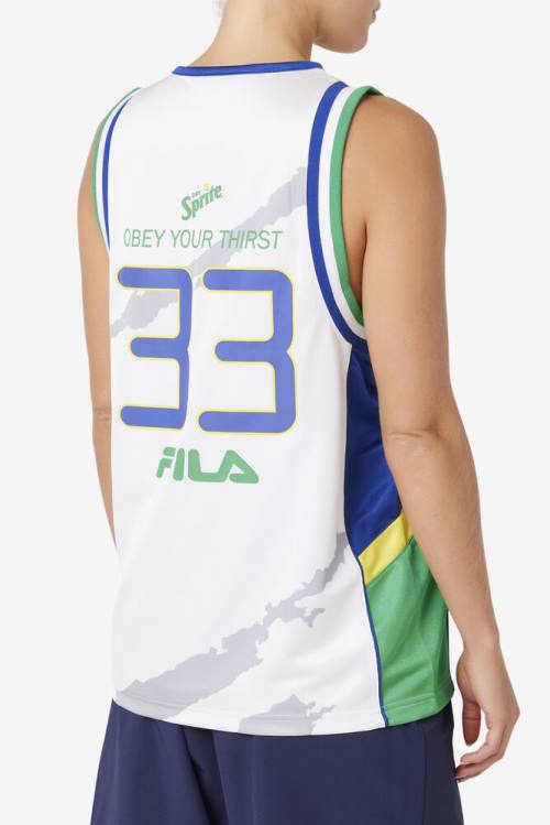 Fila Grant Hill X Sprite Tank Majice Moški Bela / Modra | Fila829DV