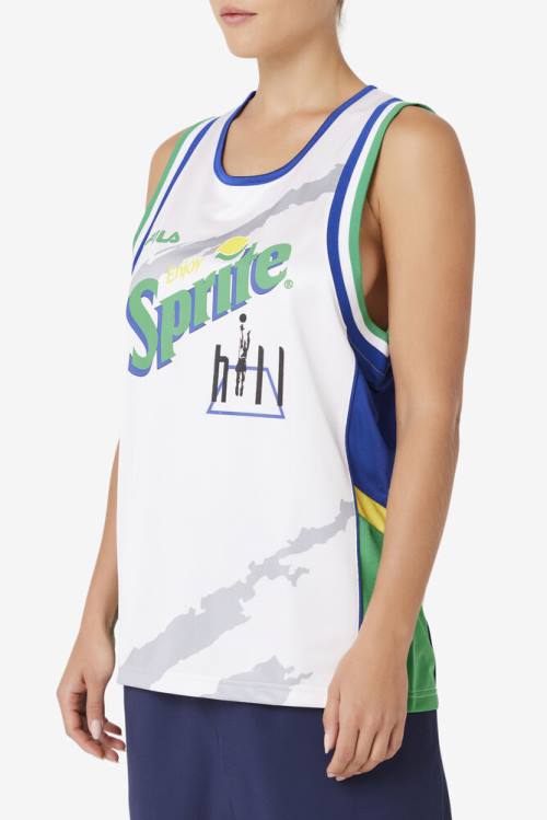 Fila Grant Hill X Sprite Tank Majice Ženske Bela / Modra | Fila401AN