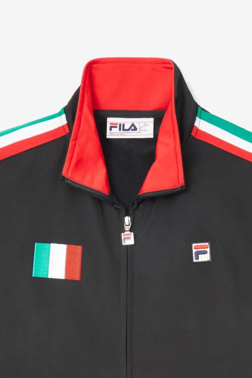 Fila Italy Track Jakne Moški Črna / Rdeča | Fila748DC