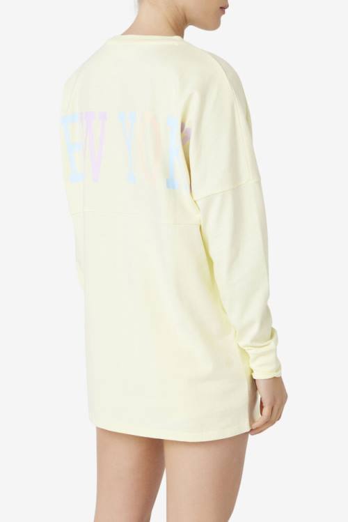 Fila Janet Oversized Long Sleeve Tee Majice Ženske Rumena | Fila680OH