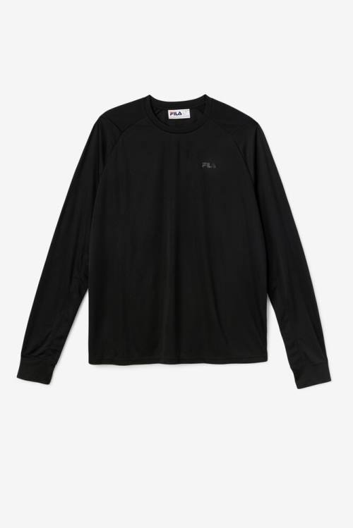 Fila Jazam Long Sleeve Crew Majice Moški Črna | Fila769NQ