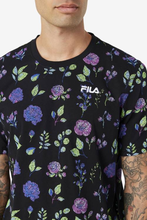 Fila Kensico Tee Majice Moški Črna | Fila735QH