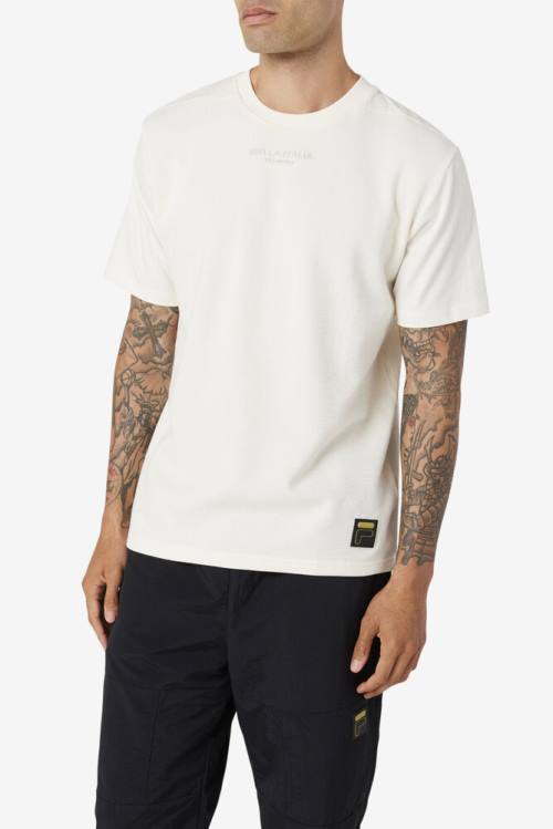 Fila Kirk Waffle Knit Tee Majice Moški Bela | Fila681LR