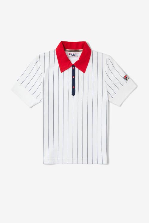 Fila Lacy Premium Polo Majica Ženske Bela / Rdeča / Mornarica | Fila863SR