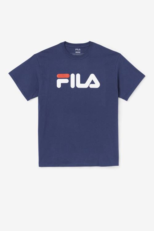 Fila Logo Tee Majice Moški Mornarica / Bela / Rdeča | Fila409HP