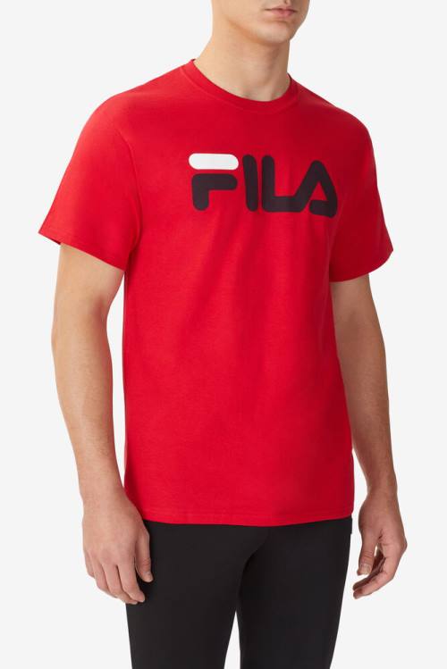 Fila Logo Tee Majice Moški Rdeča / Črna / Bela | Fila480GR