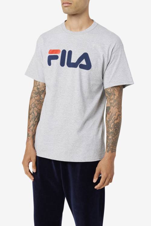 Fila Logo Tee Majice Moški Siva / Mornarica / Rdeča | Fila281UV