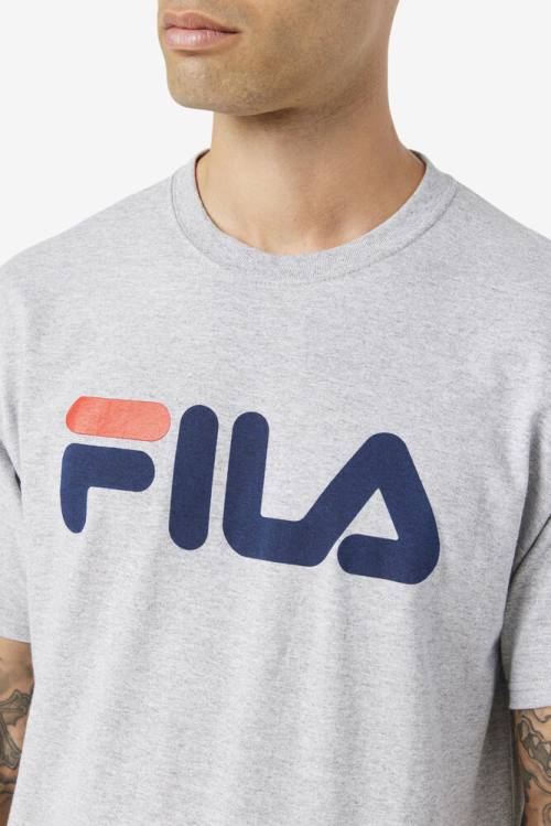 Fila Logo Tee Majice Moški Siva / Mornarica / Rdeča | Fila281UV