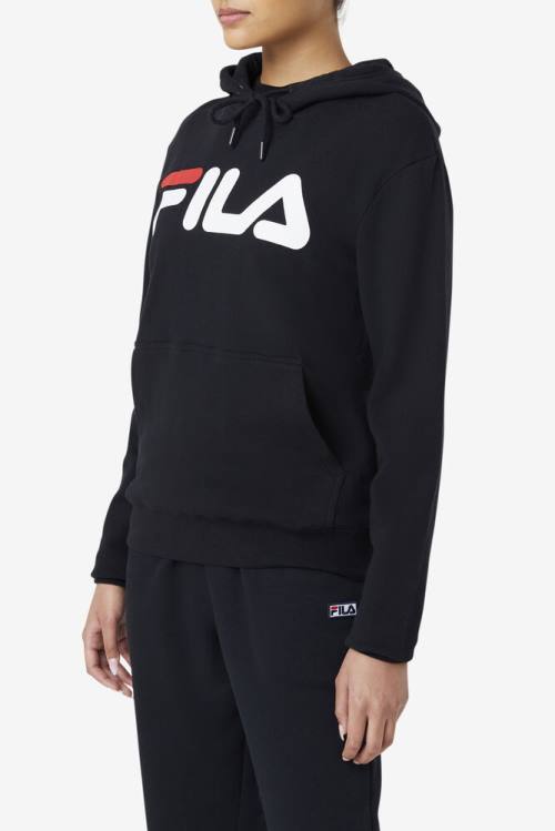 Fila Lucy Pulover s kapuco Ženske Črna / Bela | Fila260WQ