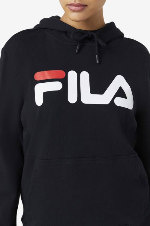 Fila Lucy Pulover s kapuco Ženske Črna / Bela | Fila260WQ