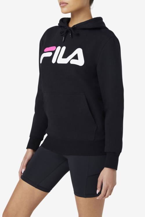 Fila Lucy Pulover s kapuco Ženske Črna / Bela / Roza | Fila615TX