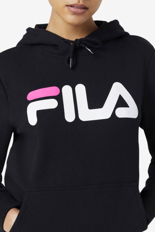 Fila Lucy Pulover s kapuco Ženske Črna / Bela / Roza | Fila615TX