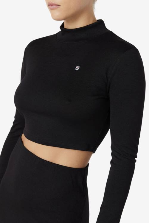 Fila Luise Turtleneck Tops Ženske Črna | Fila361HM