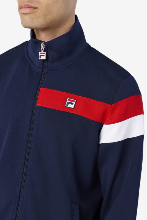 Fila Malcolm Track Jakne Moški Mornarica / Rdeča / Bela | Fila945QC