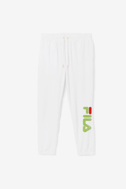 Fila Mansur Velour Hlače Moški Bela / Zelena / Rdeča | Fila428CN