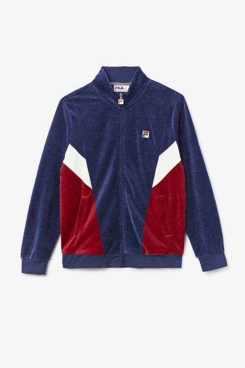 Fila Marten Velour Jakne Moški Mornarica / Bela | Fila193AB