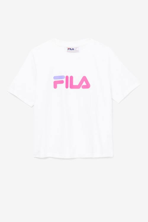 Fila Miss Eagle Tee Majice Ženske Bela / Roza / Vijolična | Fila056KT