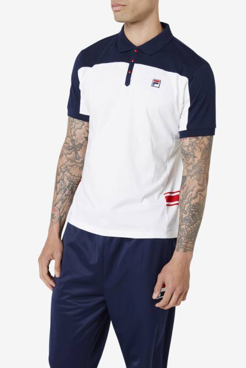 Fila Mivvi Polo Majica Moški Bela / Mornarica / Rdeča | Fila037FR