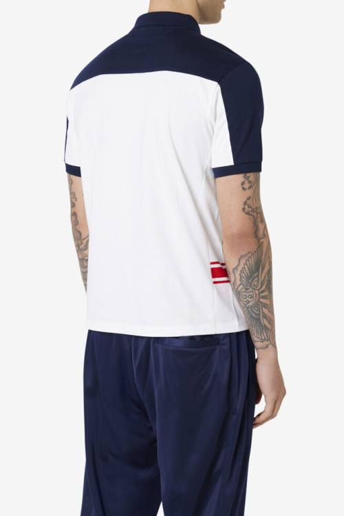 Fila Mivvi Polo Majica Moški Bela / Mornarica / Rdeča | Fila037FR