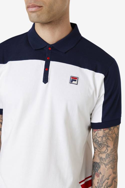 Fila Mivvi Polo Majica Moški Bela / Mornarica / Rdeča | Fila037FR