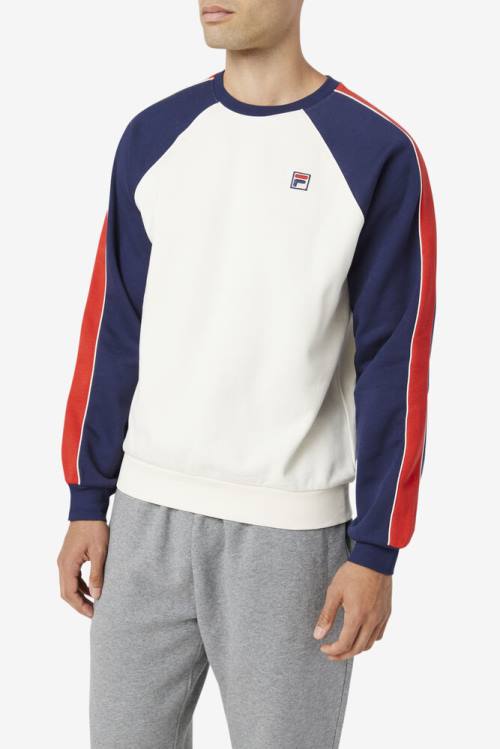 Fila Nestor Crew Pulover Moški Bela / Mornarica / Rdeča | Fila247VK