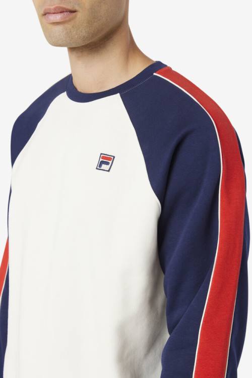 Fila Nestor Crew Pulover Moški Bela / Mornarica / Rdeča | Fila247VK