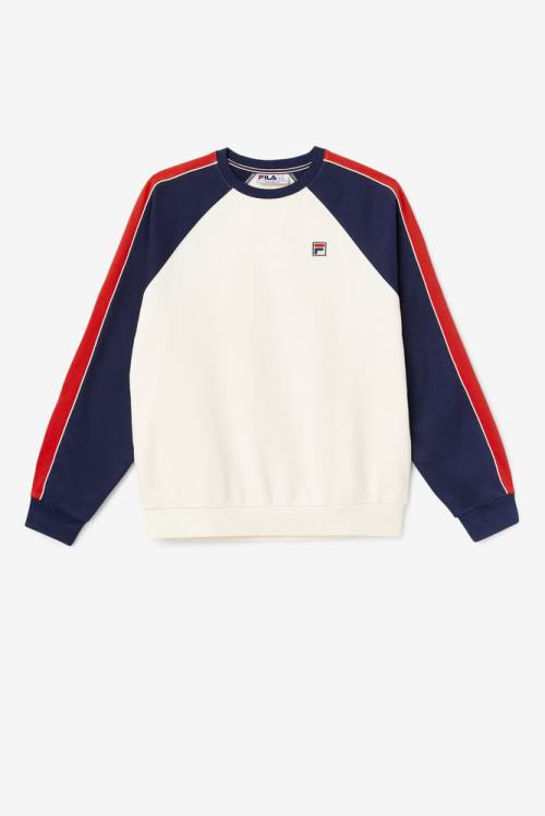 Fila Nestor Crew Pulover Moški Bela / Mornarica / Rdeča | Fila247VK