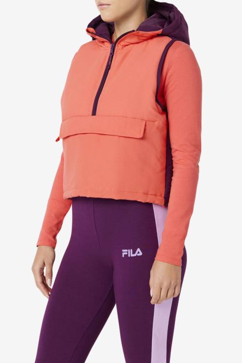 Fila Nevaeh Half Zip Vest Jakne Ženske Rdeča | Fila841QL