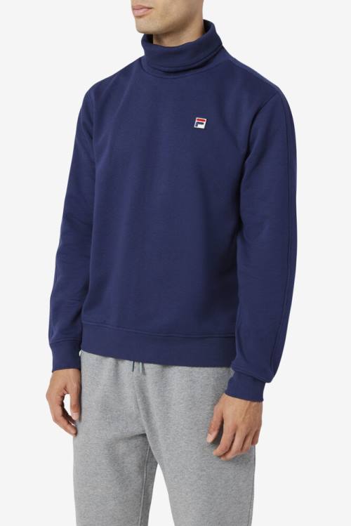 Fila Noah Fleece Turtleneck Pulover Moški Mornarica | Fila589TI