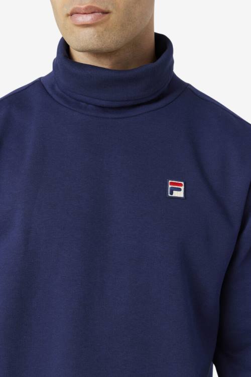 Fila Noah Fleece Turtleneck Pulover Moški Mornarica | Fila589TI