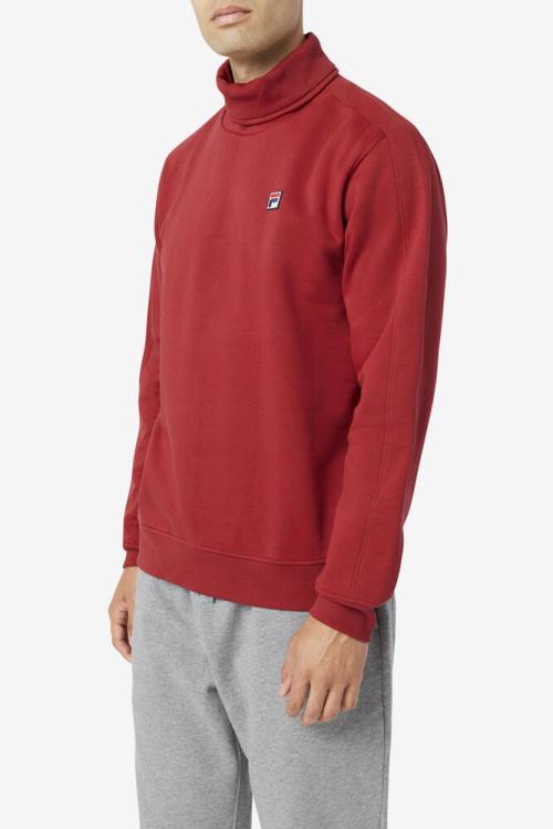 Fila Noah Fleece Turtleneck Pulover Moški Rdeča | Fila593PB