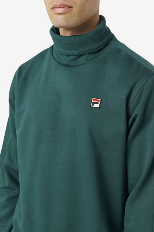 Fila Noah Fleece Turtleneck Pulover Moški Olivno Zelene | Fila642ZC