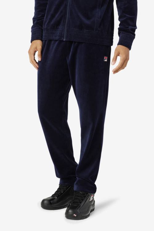 Fila O-fit Velour Hlače Moški Mornarica / Rdeča | Fila309TG