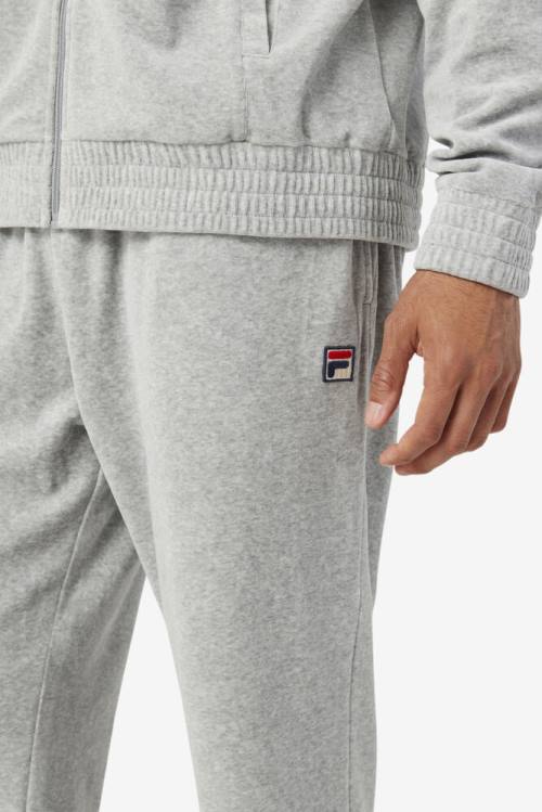 Fila O-fit Velour Hlače Moški Siva | Fila102LI