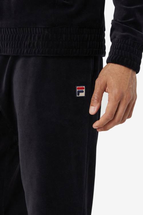 Fila O-fit Velour Hlače Moški Črna | Fila402NY