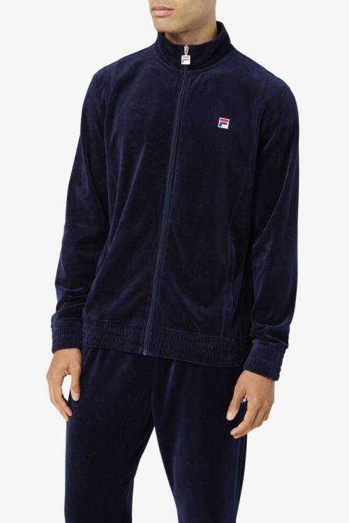 Fila O-fit Velour Jakne Moški Mornarica | Fila573WF