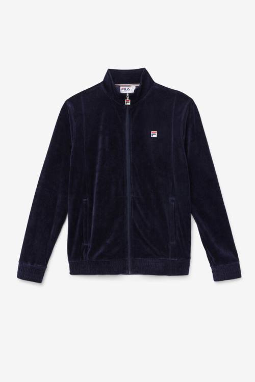 Fila O-fit Velour Jakne Moški Mornarica | Fila573WF