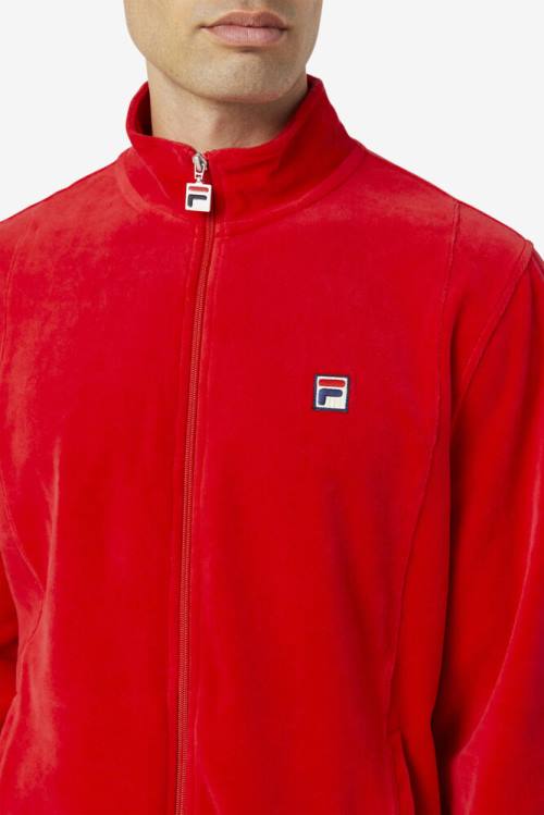 Fila O-fit Velour Jakne Moški Rdeča | Fila680UF