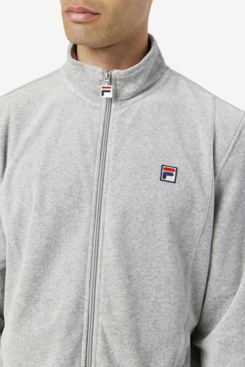 Fila O-fit Velour Jakne Moški Siva | Fila035EG