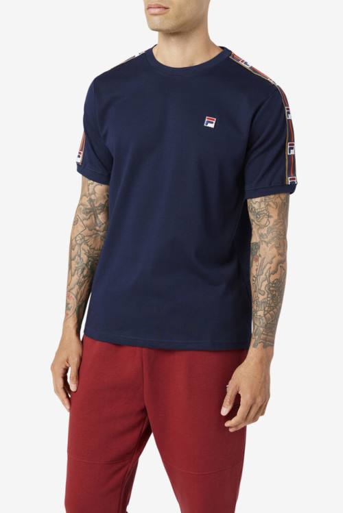 Fila Oliver Tee Majice Moški Mornarica | Fila857LK