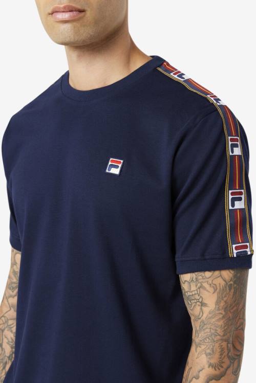 Fila Oliver Tee Majice Moški Mornarica | Fila857LK