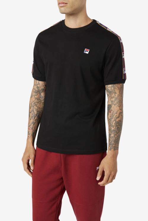 Fila Oliver Tee Majice Moški Črna | Fila672EK