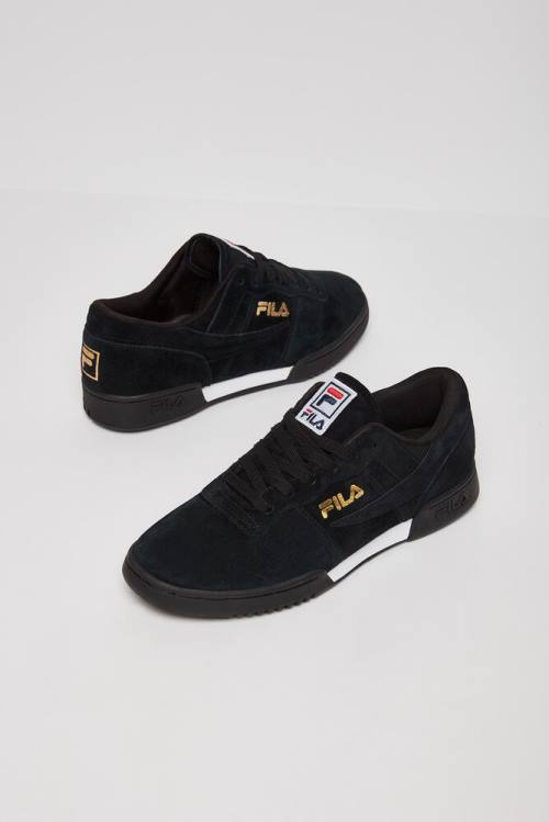 Fila Original Fitness Lineker Superge Moški Črna / Bela / Kovinski Zlato | Fila094OY