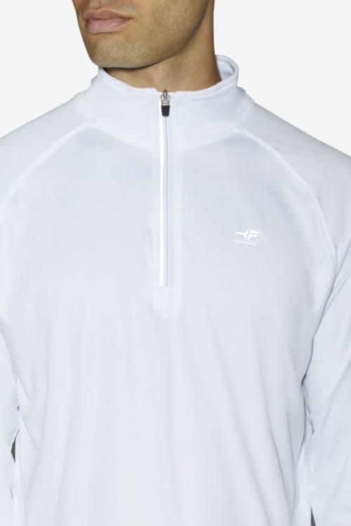 Fila Pickleball 1/4 Zip Polo Majica Moški Bela | Fila053PW