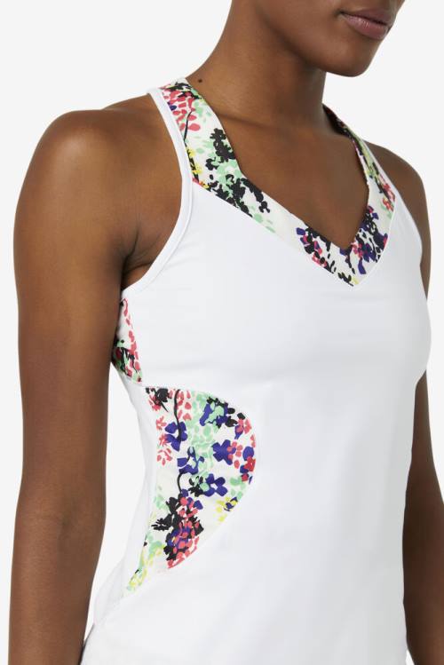 Fila Pickleball Halter Tank Tops Ženske Večbarvni / Bela | Fila953LM