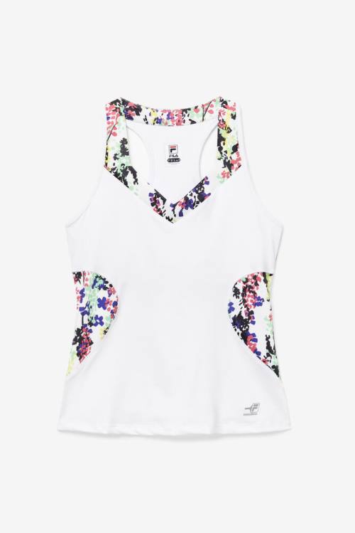 Fila Pickleball Halter Tank Tops Ženske Večbarvni / Bela | Fila953LM