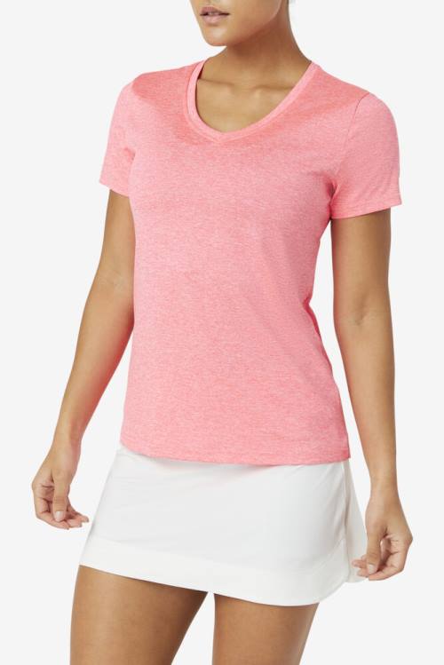 Fila Pickleball Silky V-neck Majice Ženske Roza | Fila182PV