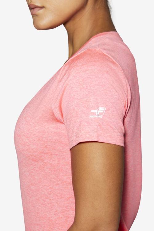 Fila Pickleball Silky V-neck Majice Ženske Roza | Fila182PV