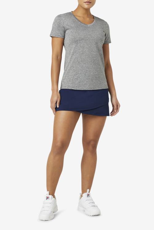 Fila Pickleball Silky V-neck Majice Ženske Siva | Fila463EF